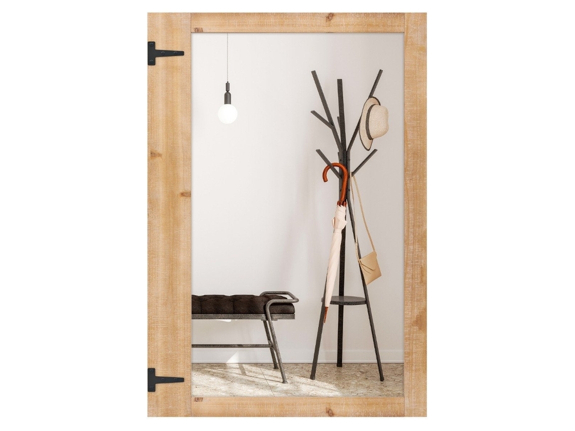 Tipo de Produto: Espelho de Parede Moldura Madeira Maciça Ganchos Metal 87.5x51 Cm NORTHIX