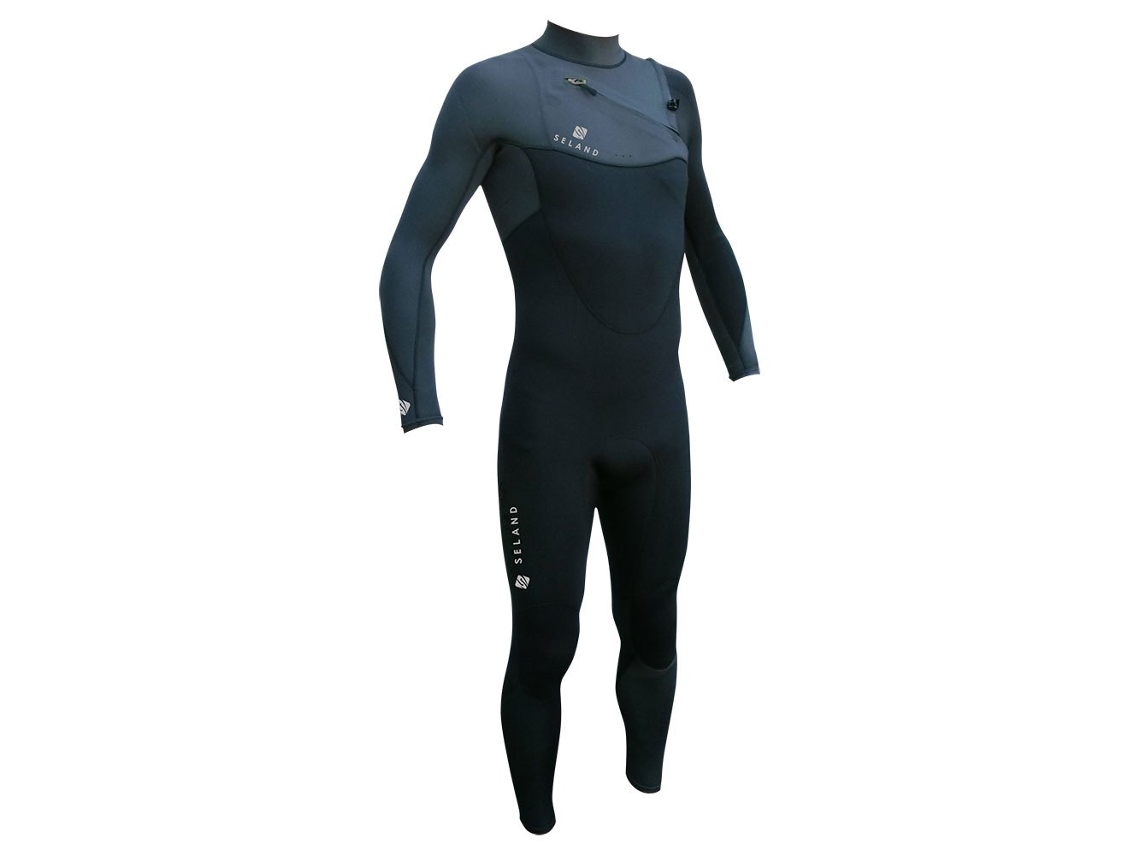 Terno de Neoprene Manga Longa com Zíper no Peito Egeo Iv Preto Lseland