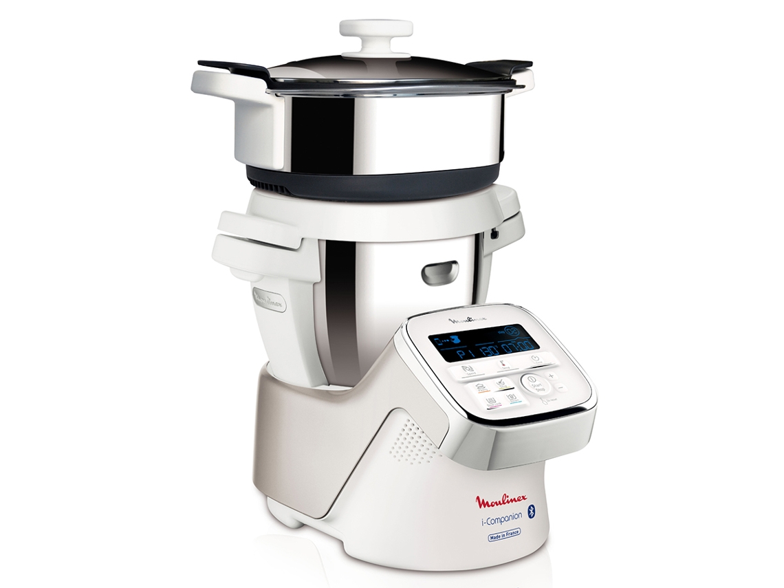 Robô de Cozinha MOULINEX i-Companion + Panela de Vapor HF9001PT (4.5 L - 1550 W - 6 acessórios)