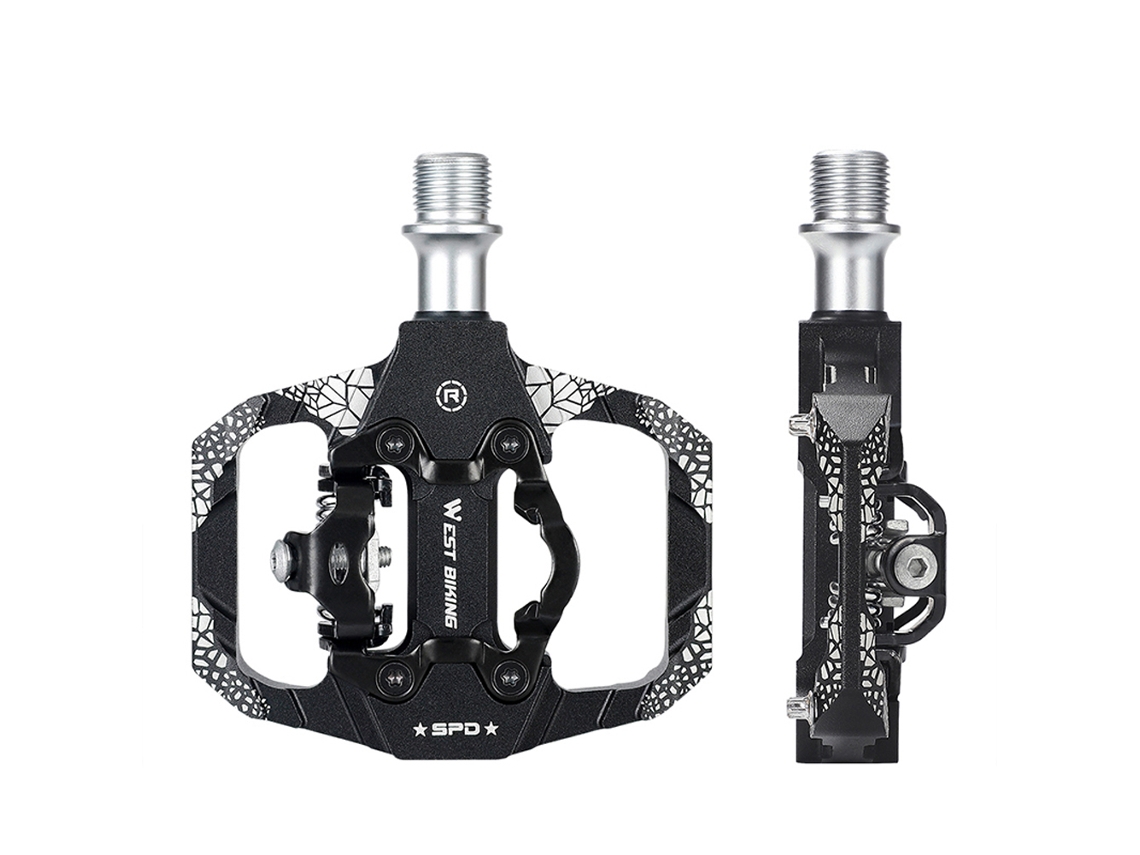Pedais De Bicicleta West Biking Mtb Dual Platform Clipless Com Rolamento Selado Para Mountain Road Bikes