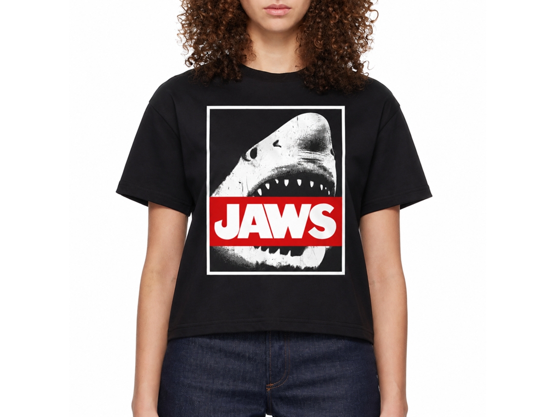 Rockinstone Jaws Movie Red Bar Black Adult T-shirt Size:xxxl