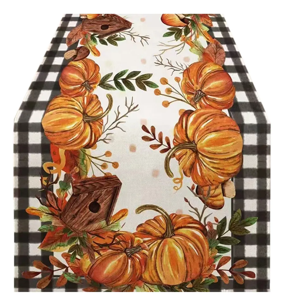 Toalha De Mesa Estampada Em Linho De Outono Em D, Mesa De Centro Com Bvayotoy