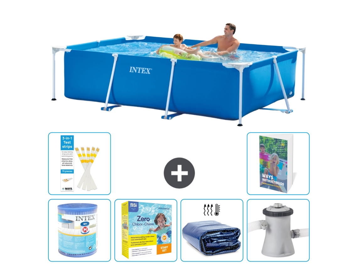 Piscina com Estrutura Retangular 260x160x65 Cm 5 peças S50 INTEX
