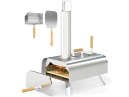 Forno De Pizza A Lenha Para Exterior, Equipado Com Pedra Refractária Com 1 Cm De Espessura, Suporte Dobrável, Pá Para Pizza E Tampa, É Portátil.