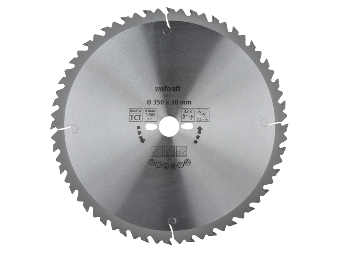 6666000 1 Disco Para Sierras Circulares De Mesa Ct, 32 Dientes Ø350 Mm Wolfcraft