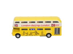 Brinquedo Ônibus De Dois Andares 1:90 Com Luz E Som, Carro De Liga Para Crianças 3 Anos +
