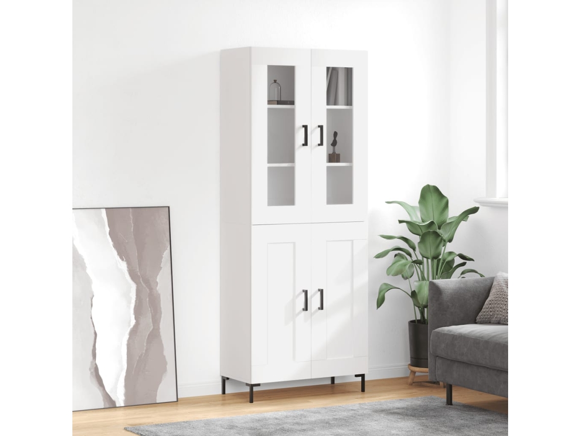 Vidaxl Armário Alto 69,5x34x180 Cm Derivados De Madeira Branco