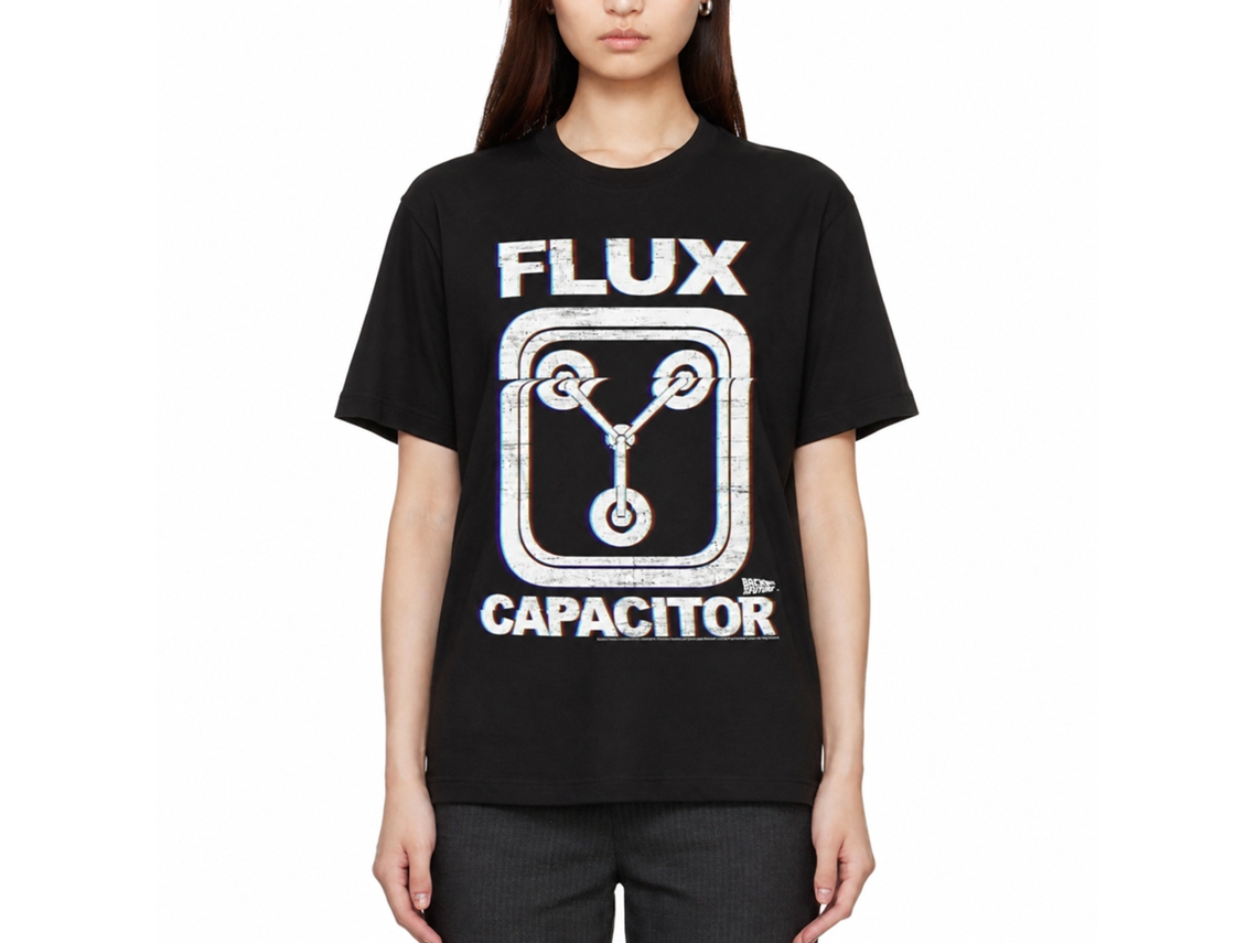 Rockinstone Back To The Future Movie Flux Black Adult T-shirt Size:l