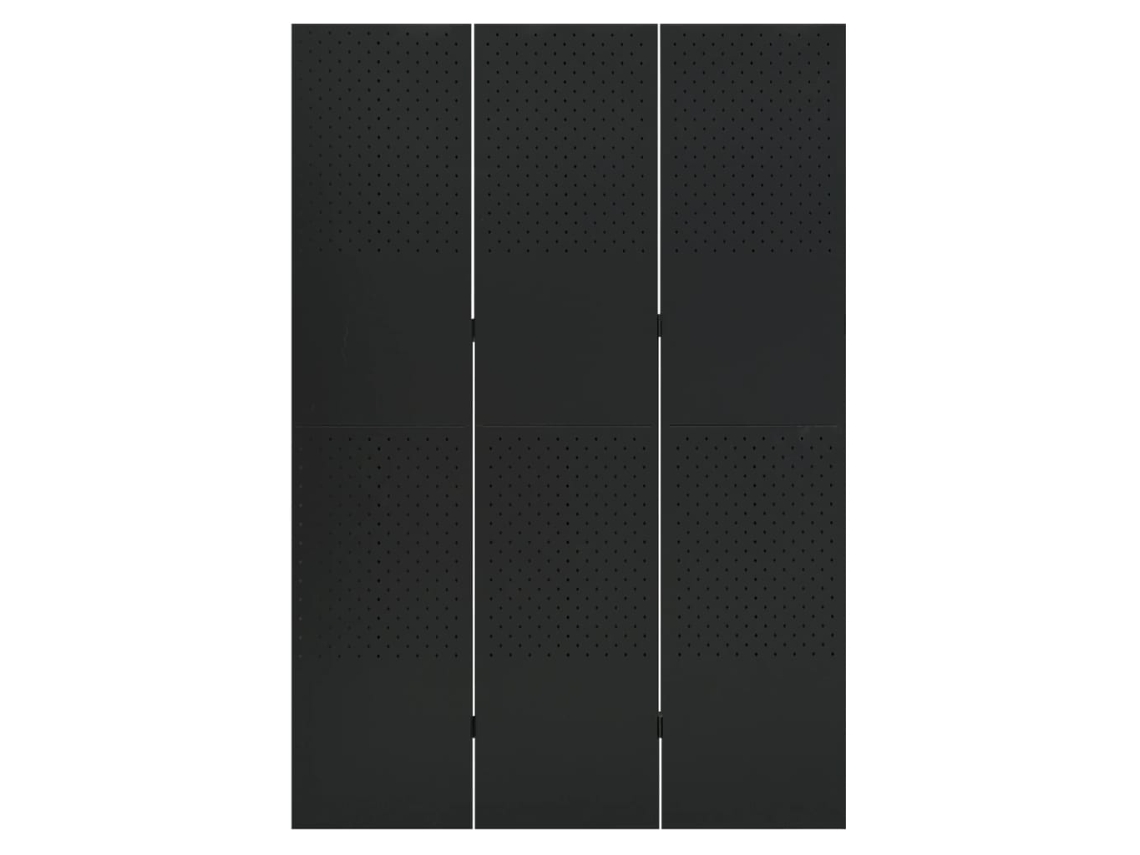 Biombo/divisória com 3 Painéis Aço 120x180 Cm Preto MAISON EXCLUSIVE