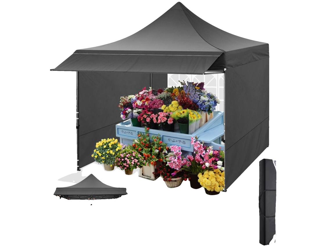 Gazebo, Material Impermeável, Altura Ajustável, Preto, 3x3m Oem