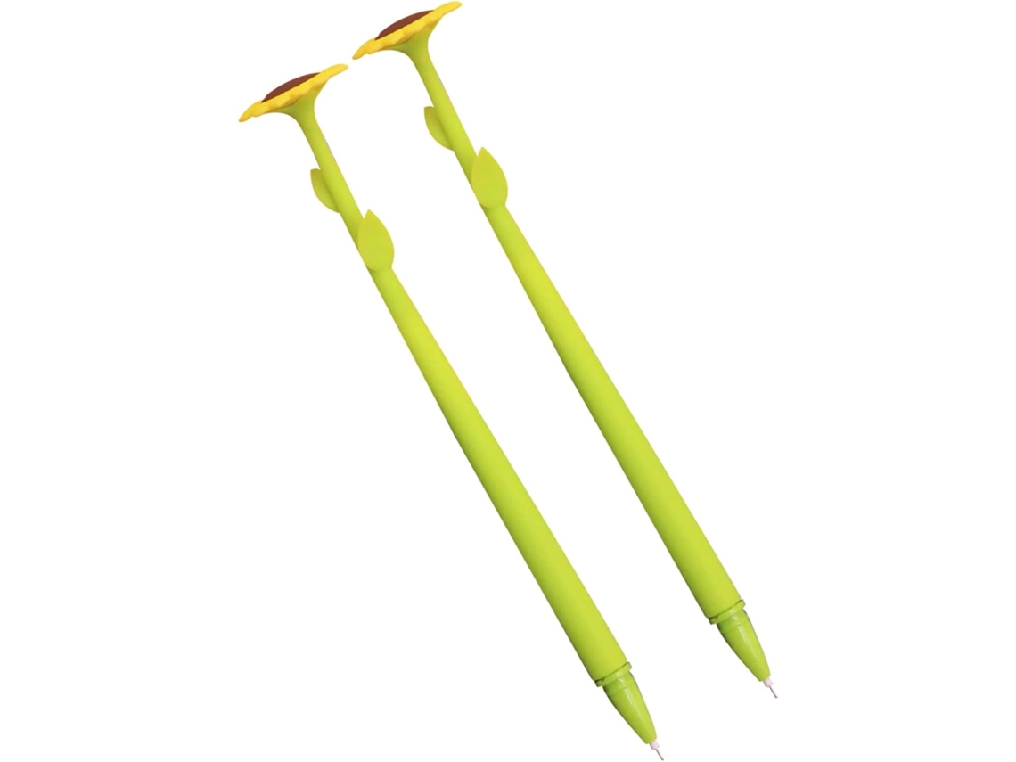 Canetas De Gel Doitool Com Estampa Girassol, Verdes, Pacote 2
