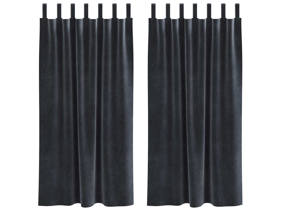 Maison Exclusive - Cortinas Opacas 2 Unid. Cinzento-escuro 140 X 175 Cm Veludo