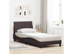 Vidaxl Estrutura De Cama Sem Colchão Hanko 90x200 Cm Tecido Castanho-escuro