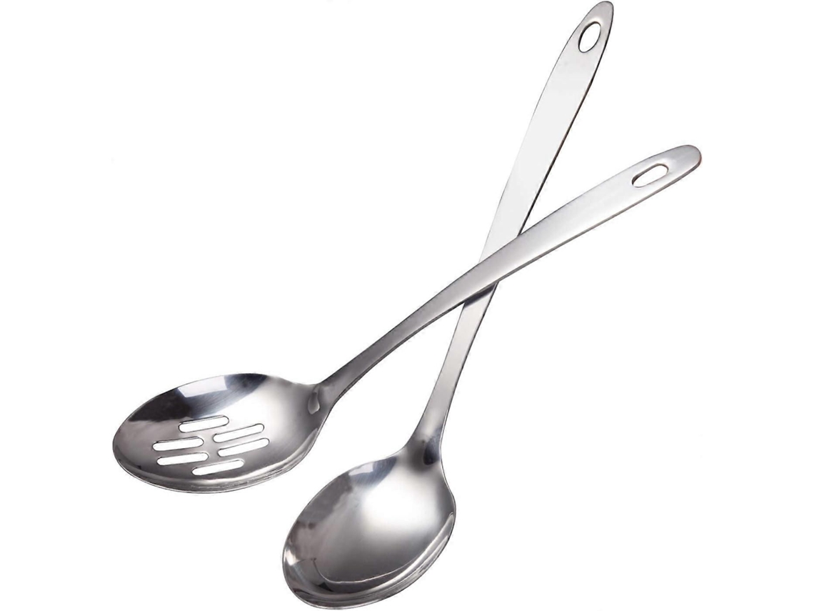 Conjunto De 2 Escumadeiras De Aço Inoxidável, 12,8 Polegadas, Para Servir Alimentos.