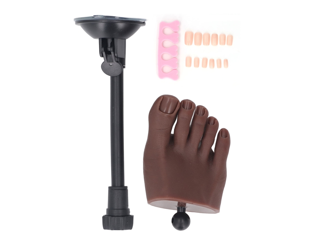 Muñeco De Pie Flexible De Silicona Suave Para Practicar Manicure Con Soporte Pie Derecho Realista