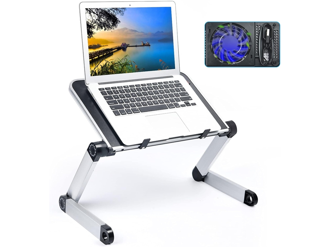 Suporte Dobrável Para Laptop, Ajustável, Uso Na Cama, Mesa Portátil Com Ventilador De Resfriamento, Bandeja Sofá Tablet, Laptop E-aquaforge