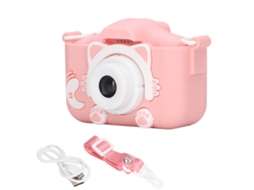 20du26 câmera Infantil Silicone Mini com Cordão para Crianças Rosa Tela Hd 2,0 Polegadas