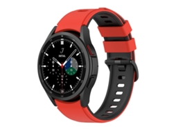Bracelete Silicone para Samsung Galaxy Watch 5 Pro / Watch 5 Duas Cores Vermelho Preto XIAOMOYU (45mm)