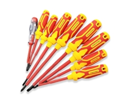 Conjunto De 9 Chaves De Fenda Isoladas De 1000v Com Íman E Pontas Phillips. Aquaforge