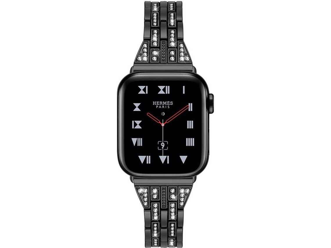 Bracelete Apple Watch 44 mm WJS Metal Preto