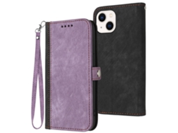 Capa Quedas Pega Para Iphone 15 Plus Pele Sintética Roxo