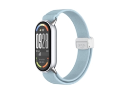 Bracelete para Xiaomi Smart Band 10/9/8 Nylon Elástico com Cabeça de Metal e Fivela Magnética Azul Claro XIAOMOYU