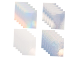 Balacoo 20 Folhas de Adesivos Holográficos, Blocos Autoadesivos, Papel PET A4, À Prova D'Água para Scrapbooking E