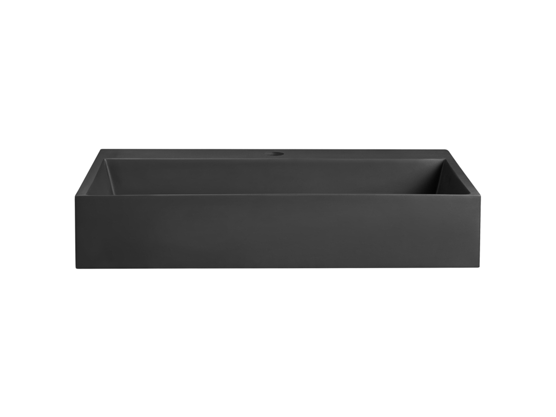 Lavabo Beliani Quenko De Resina Mineral Negro 60x38x12