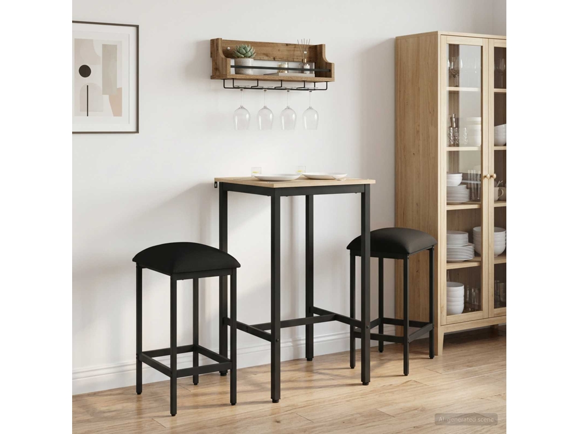 Vidaxl Banco De Bar 2 Unid. Preto 40 X 32 X 74 Cm Derivados De Madeira