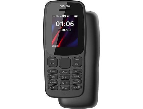 Telemóvel NOKIA Nokia 106 (2.4'' - 3G - Preto)