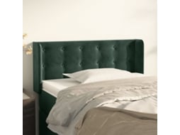 Cabeceira De Cama C/ Abas Veludo 93x16x78/88 Cm Verde Escuro Lovely Home