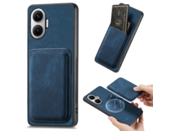 Capa Tkdaddy Para Xiaomi Redmi Turbo 4 Pro 5g Compatível Com Capa Traseira De Couro Magsafe Com Porta-cartões Removível, Azul