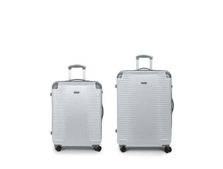 Conjunto de 2 Malas de Viagem GABOL Média e Grande Expansíveis Balance XP rígidas Prata (77x55x33 cm - 180 L)