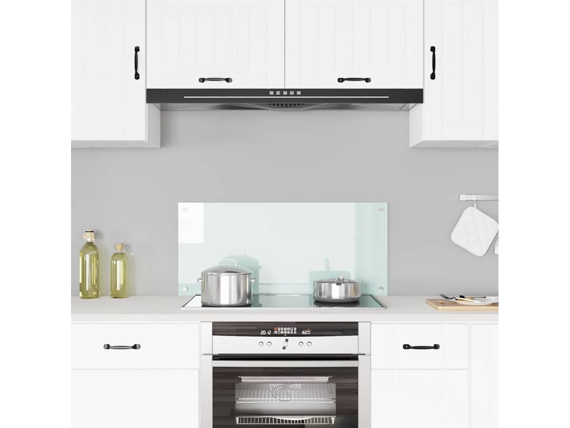 Vidaxl Painel Anti-salpicos De Cozinha 90x40 Cm Vidro Temperado Cor Leitosa