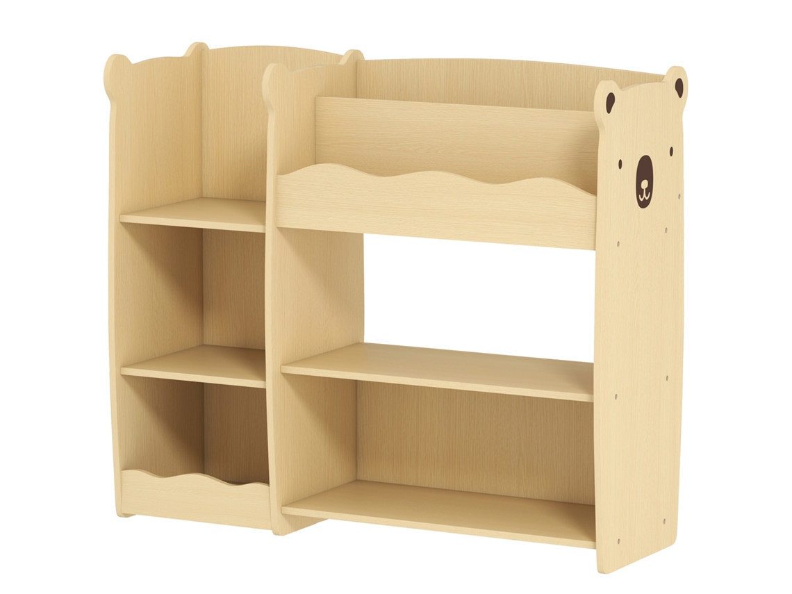 Unidade De Armazenamento Infantil Com 3 Andares E Prateleiras Abertas, 92x29x79cm, Acabamento Natural
