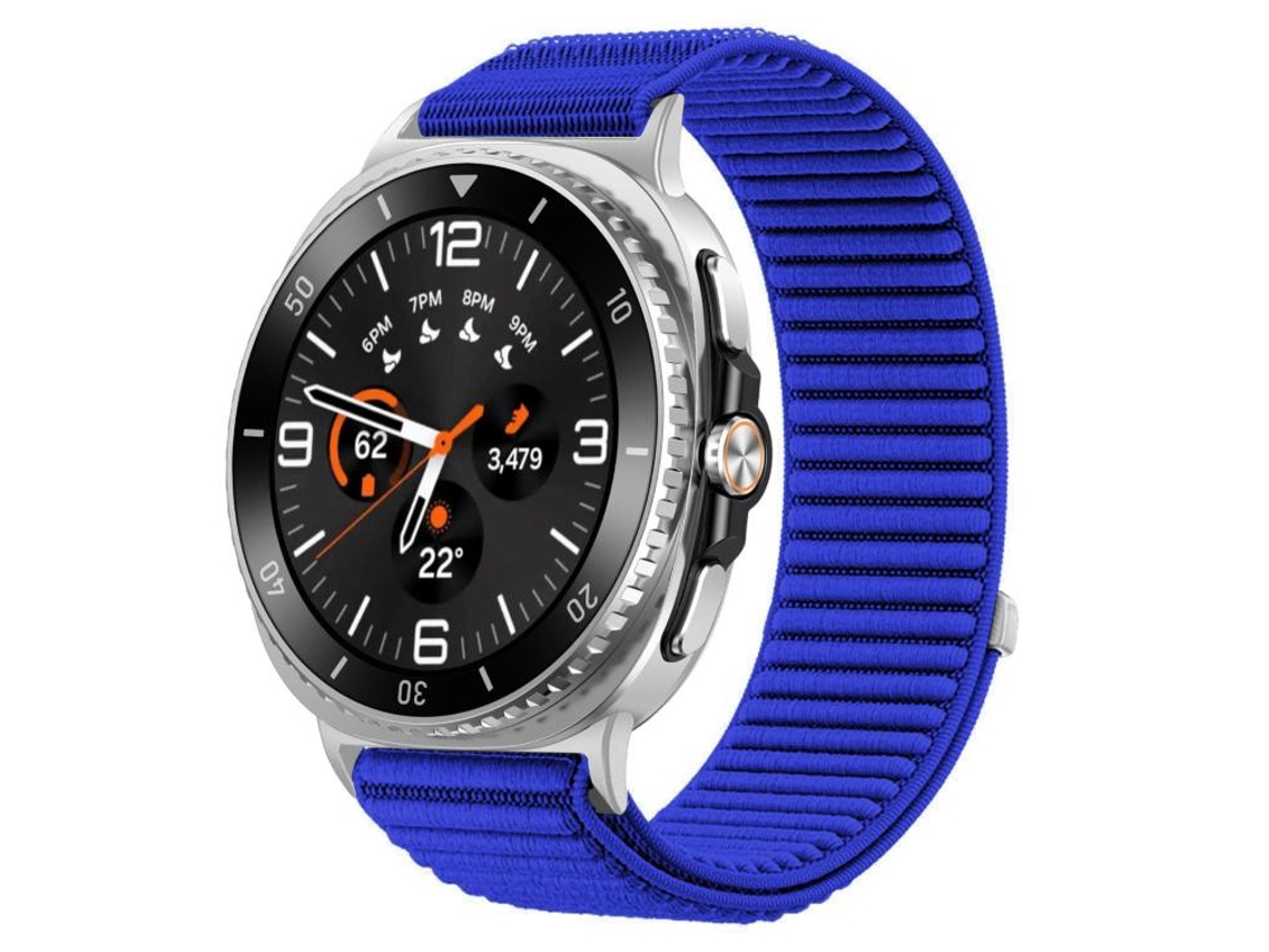 Bracelete Para Samsung Galaxy Watch 8 / 8 Classic - Nylon Trançado Com Fecho De Velcro - Azul Klein