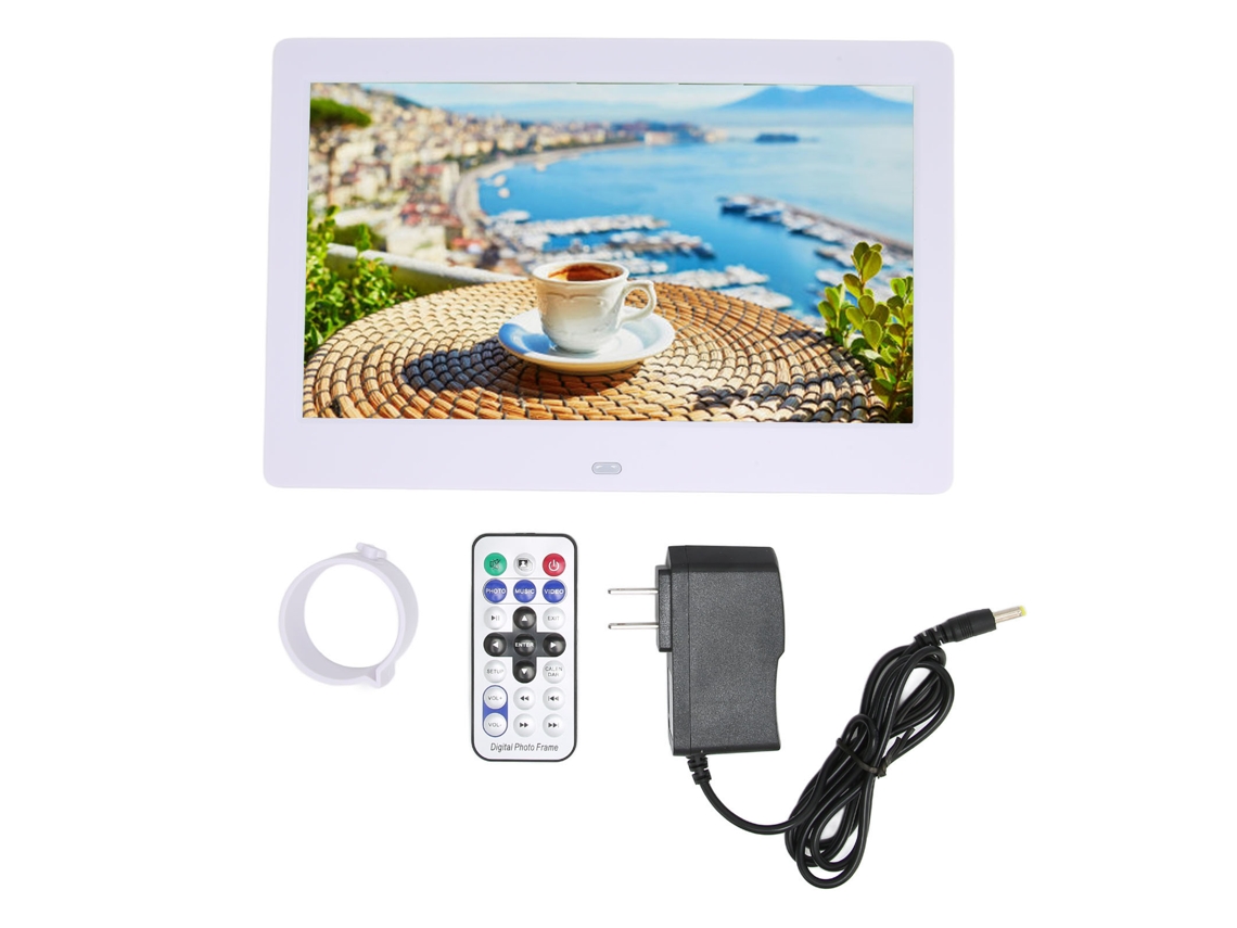 Porta retratos digital HD com tela LCD de 10,1 polegadas, controle remoto, compatível com 110-240V CHABERLU