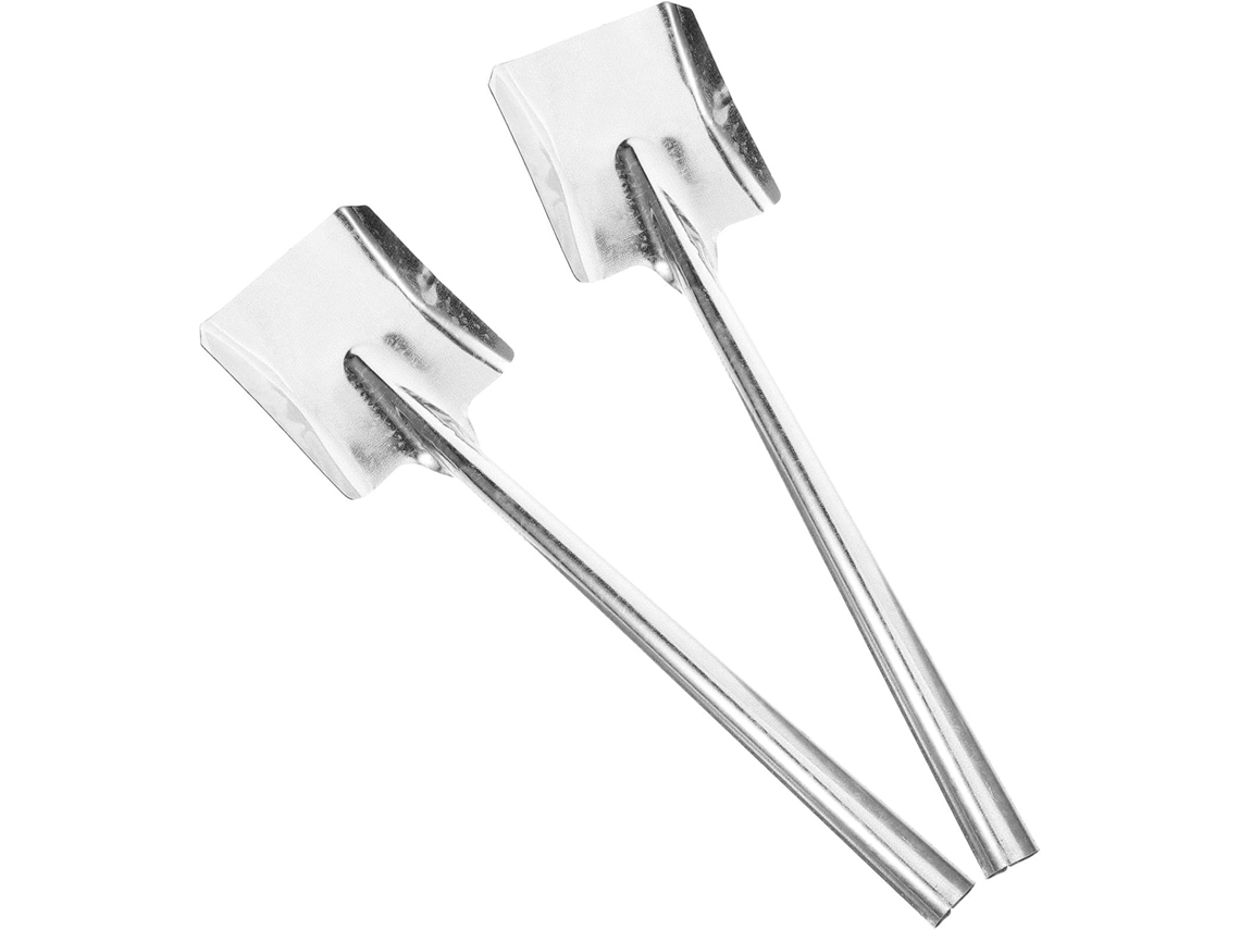 Conjunto De 2 Pás Multifuncionais De Ferro Prateado, Resistentes E Fáceis De Usar.