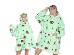 2026 manta Sherpa Plush Fleece Sudadera com Capuz para Menina Roupa de Casa Abacate Tamanho Familiar