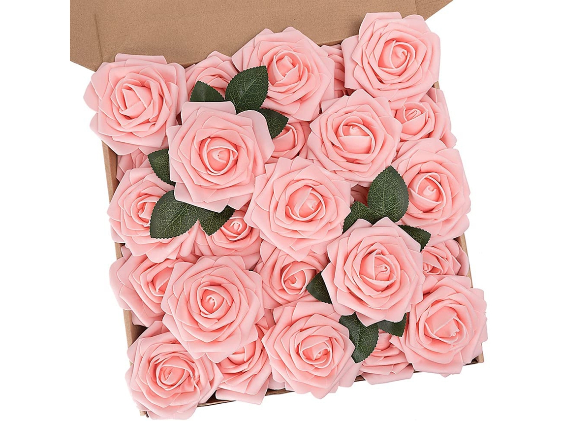 KOFIHETY Rosas Artificiais Requintadas, O Tom De Marfim Acrescenta Elegância À Decoração De Casamento Diy, A Espuma De Látex Suave Garante Uma Cor Vibrante Rea