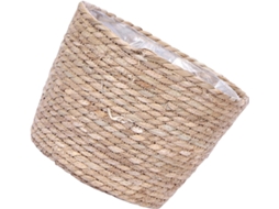 Cesto de Armazenamento Artesanal Feito de Junco e Materiais Naturais. Vaso Rústico para Plantas e Flores, para CHABERLU