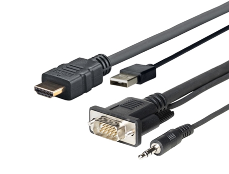 Cabo de Vídeo VIVOLINK 3.5M vga D-Sub Usb3.5M - Preto