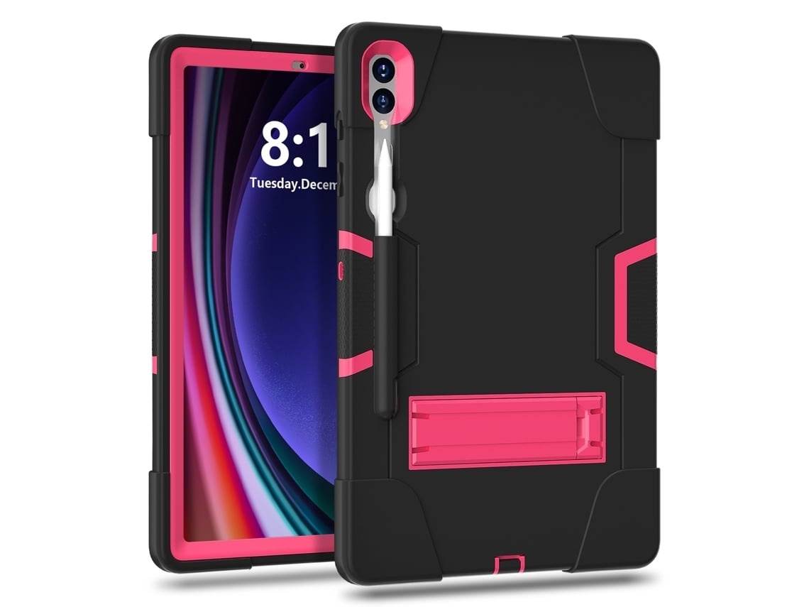 Capa Para Tablet Lurelia, Compatível Com Samsung Galaxy Tab S9 12.4x810/x818u De Silicone, Preto E Vermelho, Pc, Proteção Antiquedas