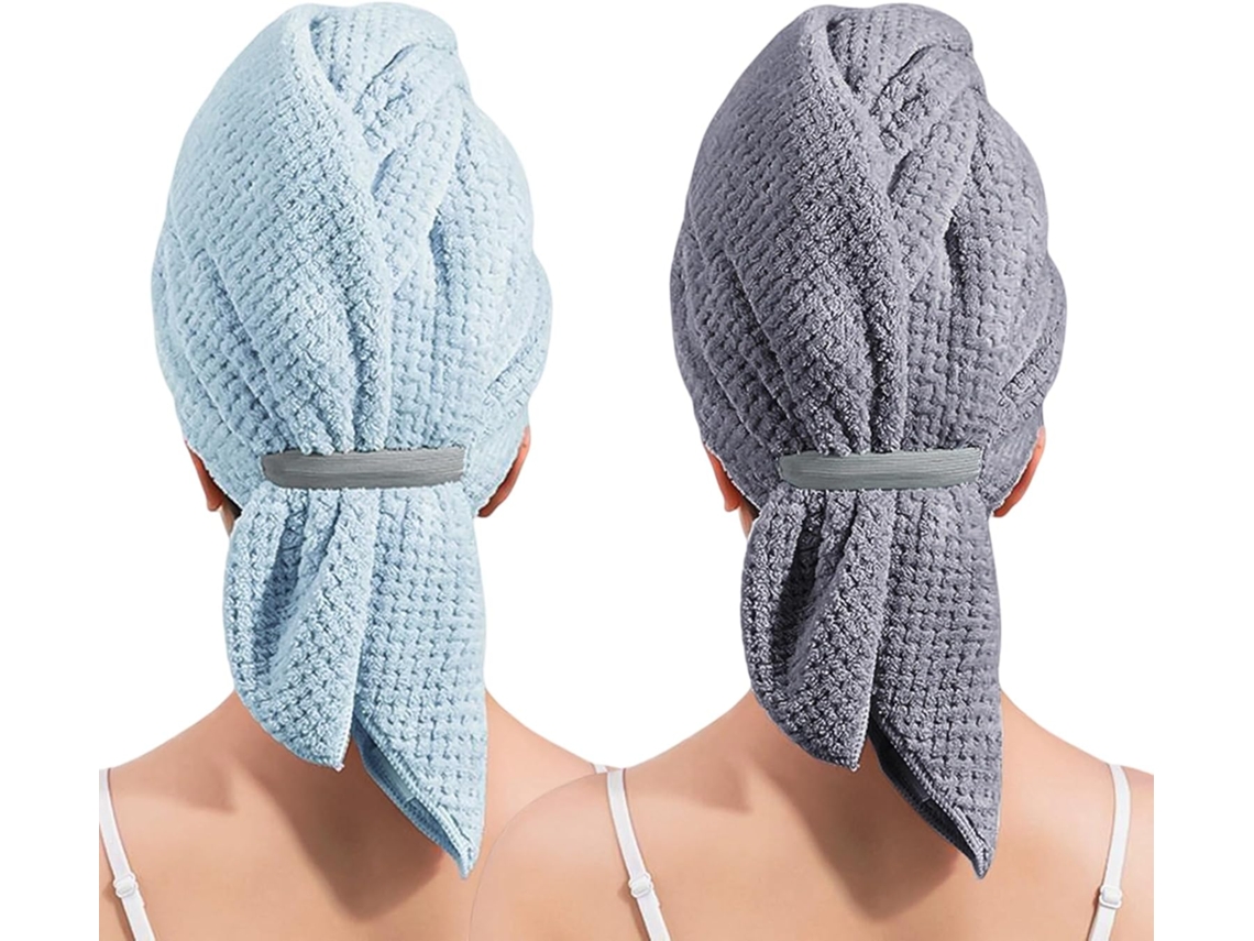 Turbantes De Microfibra Superabsorventes Com Elástico Para Crianças E Mulheres.