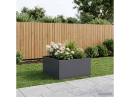 Vidaxl Vaso De Jardim Antracite 80 X 80 X 40 Cm Aço Laminado A Frio