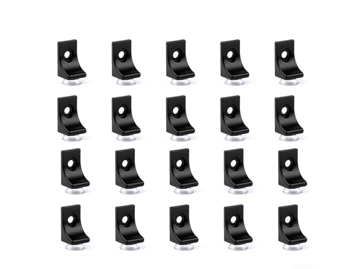 Conjunto de 20 pinos de zinco com ventosas para prateleiras de vidro, madeira, plástico e compensadas, adequados para