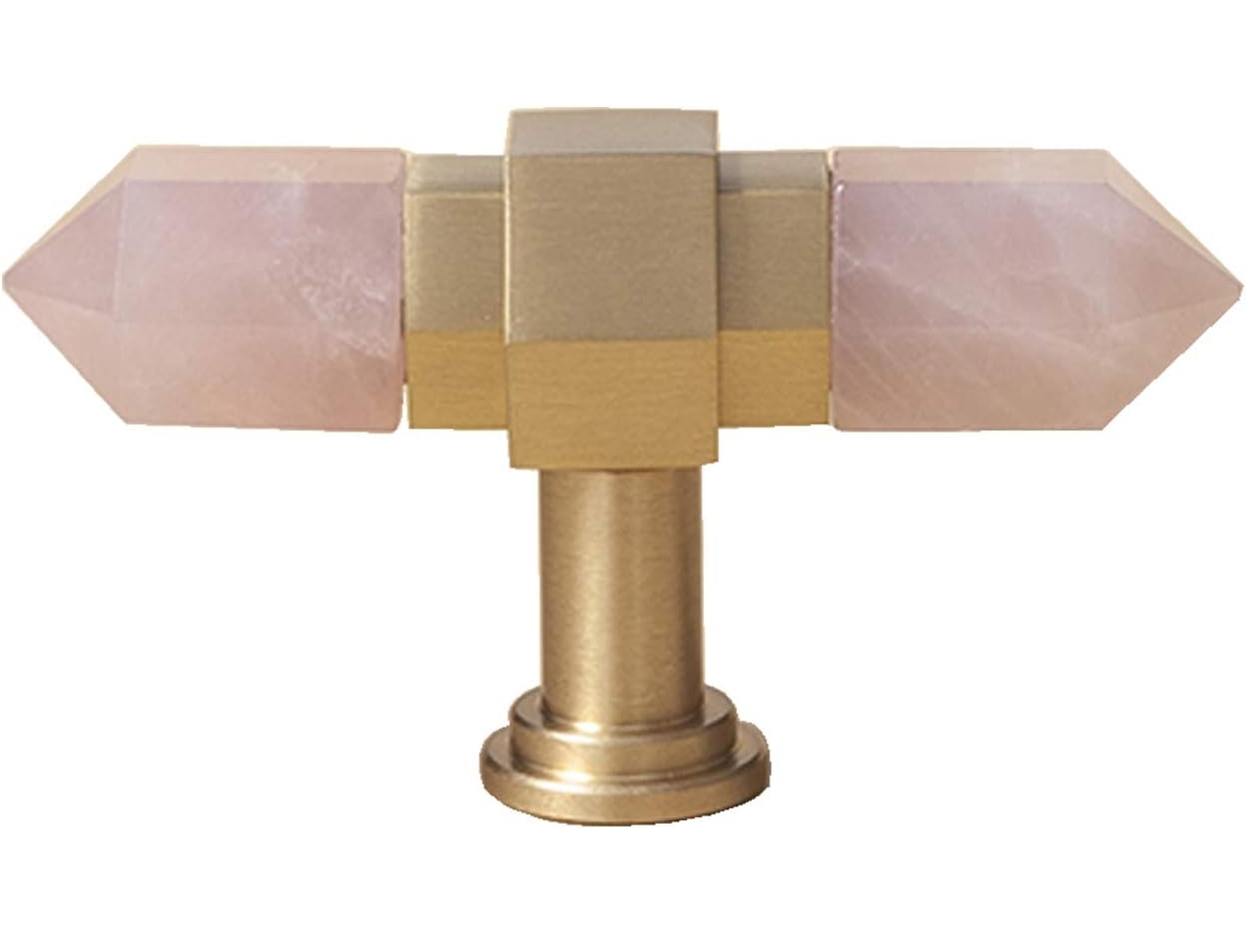 Puxador Em T Para Armário De Cozinha, Gaveta, Móvel, Armário De Cozinha, Cristal Branco, Latão, Puxador Para Porta De