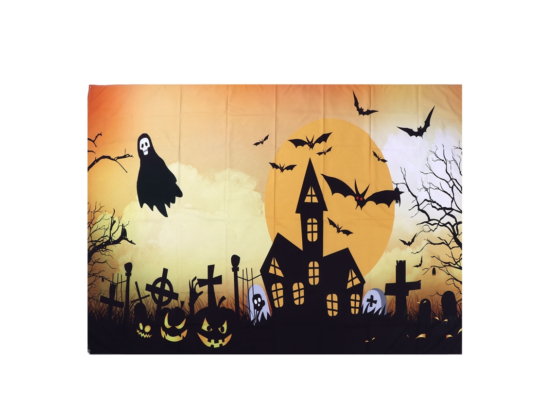 Tecido de Cena de Halloween com Cemitério LAXISCREED