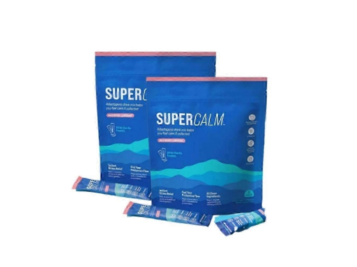 2 Sachês de Supercalm, Mistura para Bebida em Pó, Redutor de Cortisol e Auxiliar do Sono. TAISHENGDA