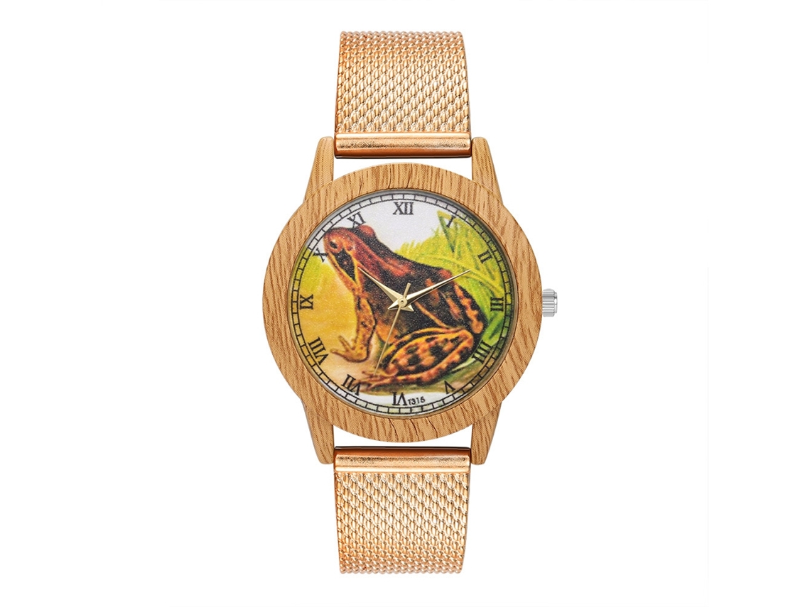 Reloj De Cuarzo Para Pareja Con Esfera Redonda Y Correa De Acero Zhoulianfa (oro Rosa)
